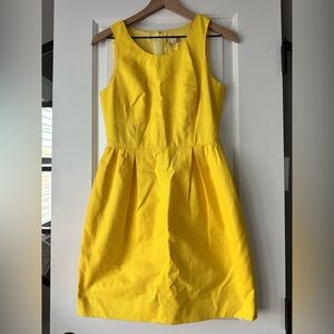 J. Crew Yellow Sleeveless Fit-and-Flare Dress